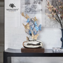 国产  纯铜蝴蝶摆件客厅艺术家居装饰摆件工艺品招财办公室开业送礼摆设