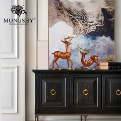 国产 纯铜鹿一对新中式家居装饰摆件工艺品客厅玄关风水招财开业礼品