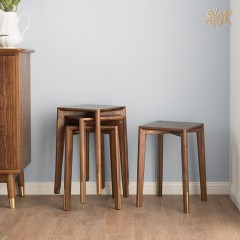 国产 铜师傅 铜木家具 莫奈板凳 美国黑胡桃 黄铜 零甲醛 木蜡油