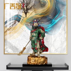 国产 铜关公摆件招财镇宅厅关二爷武财神关羽佛像供奉公司店铺开业礼品