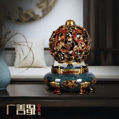 国产 招财纯铜摆件公司开业礼品客厅玄关乔迁装饰品礼物时来运转聚宝盆