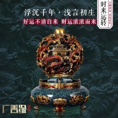 国产 招财纯铜摆件公司开业礼品客厅玄关乔迁装饰品礼物时来运转聚宝盆