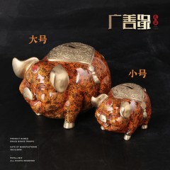 国产 纯铜猪存钱罐金摆件萌生肖招财家居装饰品新年送礼物开业乔迁结婚