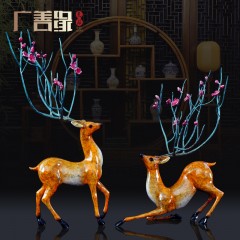 国产  铜鹿摆件客厅家居装饰会所酒店办公室乔迁开业礼品纯铜梅花鹿摆件