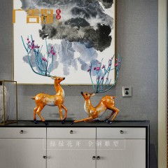 国产  铜鹿摆件客厅家居装饰会所酒店办公室乔迁开业礼品纯铜梅花鹿摆件