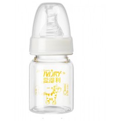 爱得利 新生儿玻璃奶瓶小号奶瓶初生婴儿宝宝奶瓶实感奶嘴标口60mL