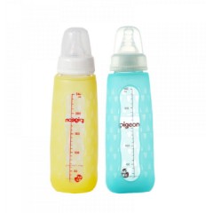贝亲  标准口径玻璃奶瓶安心组合240ml-黄AA118/蓝AA119
