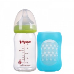 贝亲  宽口径玻璃奶瓶安心组合160ml-红色AA116/ 蓝色AA117