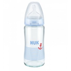 NUK 奶瓶NUK宽口径玻璃奶瓶240ML带成长型硅胶中圆孔奶嘴