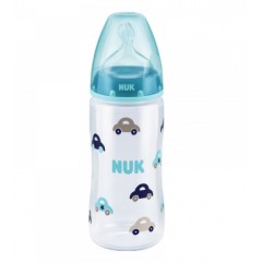 NUK 宽口PP彩色奶瓶300ml 带硅胶奶嘴1号中圆孔奶嘴