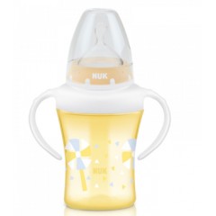 NUK 奶瓶NUK双柄透明学习奶瓶200ml配1号硅胶奶嘴 4个月以上宝宝