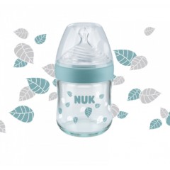 NUK 自然母感宽口玻璃奶瓶120ml带初生型小号S奶嘴
