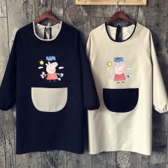 国产 可爱长袖围裙新款韩版时尚厨房家用防水防油罩衣成人男女士工作服