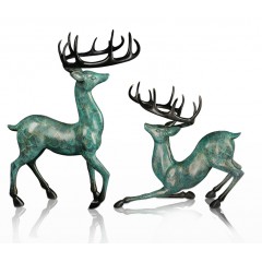 国产 纯铜鹿一对新中式家居装饰摆件工艺品客厅玄关风水招财开业礼品