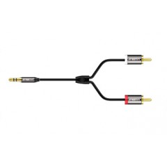 金士顿  双莲花音频线一分二3.5mm转双莲花头rca插头手机电脑接功放音箱通用低音炮线输出入音响连接转换线