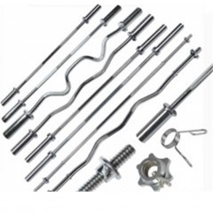 国产 1.258.2米奥杆杠铃杆哑铃片套装举重深蹲大小曲直健身器材卧推杆