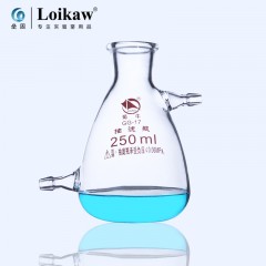 国产 蜀牛玻璃抽滤瓶 上嘴抽滤瓶上下嘴过滤瓶真空抽滤瓶套装250ml