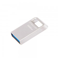 金士顿 Kingston DTMC3 128GB USB3.1 读速100MB/s 金属U盘 银色 便携环扣