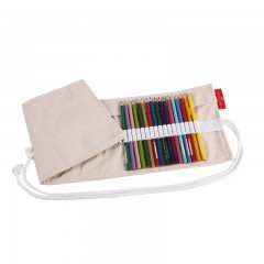 辉柏嘉 FABER-CASTELL 50孔彩铅笔帘笔袋 卷式布艺帆布笔帘素描彩色铅笔笔袋