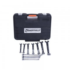 钢盾 SHEFFIELD S017105 公制精抛光两用长板手(塑盒)十一件套