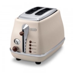 德龙 DELONGHI CTO2003（奶油白）多士炉 面包机 吐司机 烤面包机 家用 不锈钢 防尘盖