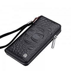 老人头 LAORENTOU JD802216J0ZY05L1A 男士 钱包 长款 拉链 黑色