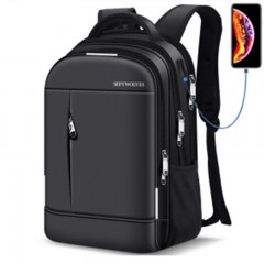 七匹狼 SEPTWOLVES B0301872-501 男士 电脑包 牛津布 17.3英寸 黑色