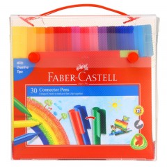 辉柏嘉 FABER-CASTELL 水彩笔30色可拼切积木儿童水彩填色涂鸦笔155077