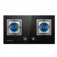 美菱 MEILING 钢化玻璃燃气灶具 大火力 一级能效 双灶嵌入式 台嵌两用 天然气 JZT-MZ-QB203