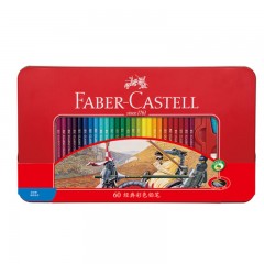 辉柏嘉 FABER-CASTELL 经典彩色铅笔60色油性彩铅笔涂色填色彩笔绘画笔套装115865（铁盒装）
