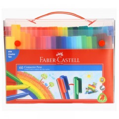 辉柏嘉 FABER-CASTELL 水彩笔60色可拼切积木儿童水彩填色涂鸦笔155071