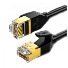 ☆山泽 SAMZHE 电脑宽带连接线 纯铜双屏蔽8芯双绞线 黑色 0.5米