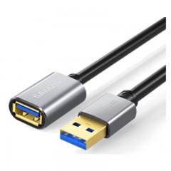 ☆山泽 SAMZHE LK-50 USB延长线 USB3.0 公对母 AM/AF 铝合金黑色 5米