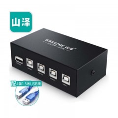 ☆山泽 SAMZHE USB打印机共享器 4进1出4口USB手动切换器 多台电 TECLAST 脑共用打印机 四进一出 免驱BL-204W