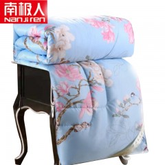 南极人 磨毛蚕丝冬被（鸟语花香蓝）