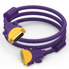 ☆秋叶原 CHOSEAL QS5202T5 DVI(24+1)镀金端子双DVI接口电脑电视投影仪专用高清视频连接线5米