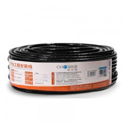 ☆秋叶原 CHOSEAL 超五类网线 非屏蔽 防水抗晒耐寒 高速 国标纯铜 室外专用网线 黑色 100米 LDN7771AT100