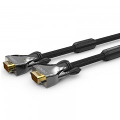 ☆秋叶原 CHOSEAL QS0005T5 VGA(3+6) 工程级电脑电视投影仪带屏蔽网带磁环视频线 5米