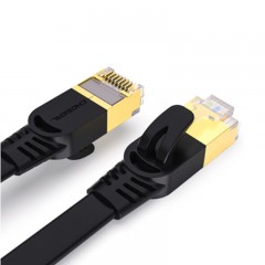 ☆秋叶原 CHOSEAL QS5178A 七类扁平网线(带镀金水晶头） 0.5米 黑色