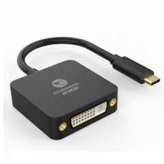 ☆秋叶原 CHOSEAL TYPE-C转DVI高清转换器 苹果新MACBOOK转DVI转接线支持USB-C口接投影仪QD6329
