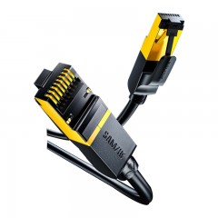 ☆山泽 SAMZHE CAT-705L 工程级七类CAT7类纯铜镀金双屏蔽超高速网络跳线 成品网线 蓝色5米