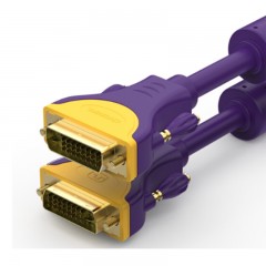 ☆秋叶原 CHOSEAL QS5202T5 DVI(24+1)镀金端子双DVI接口电脑电视投影仪专用高清视频连接线5米