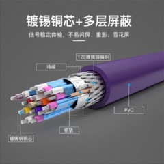 ☆秋叶原 CHOSEAL QS5202T5 DVI(24+1)镀金端子双DVI接口电脑电视投影仪专用高清视频连接线5米