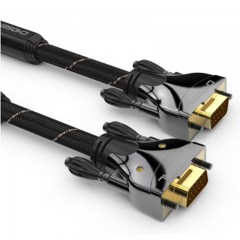 ☆秋叶原 CHOSEAL QS0005T25 VGA(3+6) 工程级电脑电视投影仪带屏蔽网带磁环视频线 25米