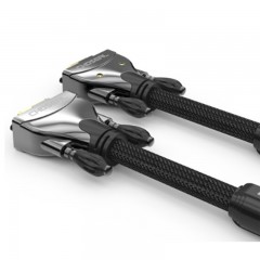 ☆秋叶原 CHOSEAL QS0005T5 VGA(3+6) 工程级电脑电视投影仪带屏蔽网带磁环视频线 5米