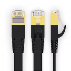 ☆秋叶原 CHOSEAL QS5178A 七类扁平网线(带镀金水晶头） 0.5米 黑色