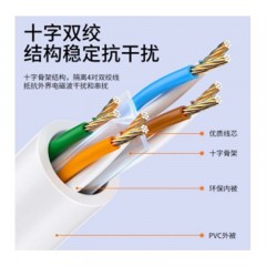 ☆山泽 SAMZHE GRE-6010 六类网线 CAT6类千兆网络连接线 1米 白色