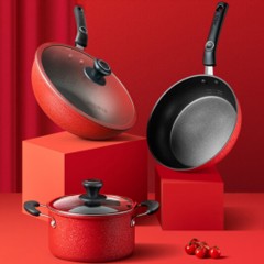 ☆爱仕达 烹饪锅具 锅具三件套（约30CM炒锅 约24cm煎锅 约20cm汤锅）