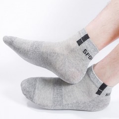☆浪莎 LANGSHA 纯棉短袜 男士 黑色 均码 6双