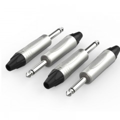 ☆秋叶原 CHOSEAL 6.35单声道 高保真音频接头 麦克风插接件 KTV音响工程配件 6.35单声道 四个 QD2006